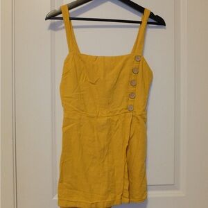 Yellow Button-Detail Women's Romper
